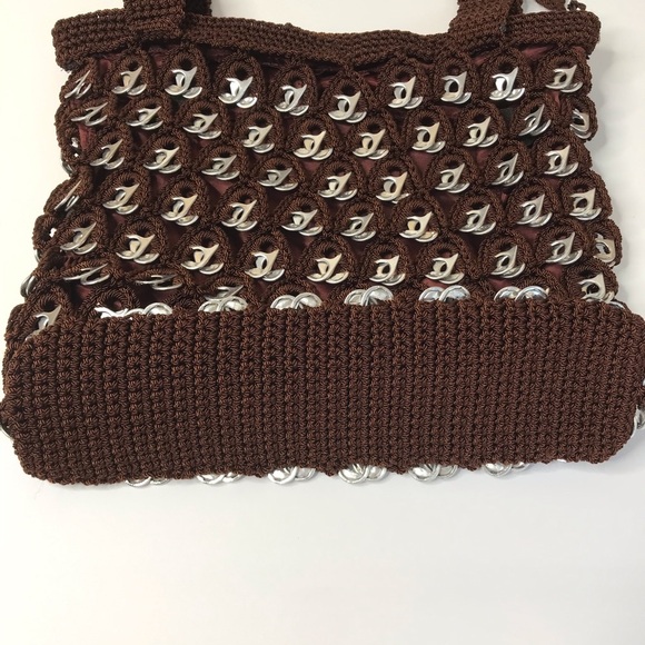 Hand made crochet purse with pop tabs - Picture 3 of 10